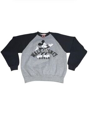Vintage 90s Mickey Mouse Crewneck Sweatshirt Mens S Walt Disney World Black USA